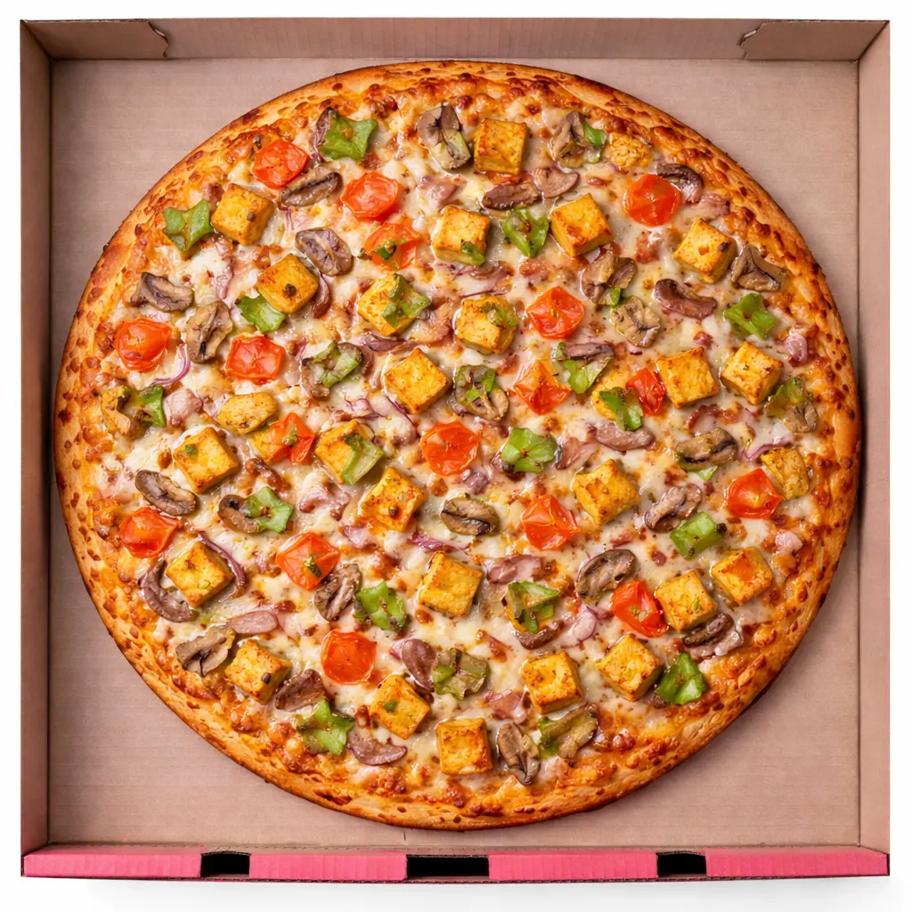 Paneer Pizza - Vegetarian fusion pizza at Pizza 64 Leduc